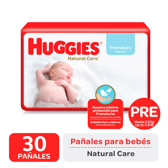 PAÑAL HUGGIES NATURAL CARE Prematuro x30