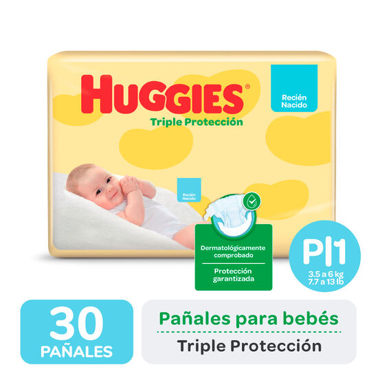 PAÑALES HUGGIES TRIPLE PROTECCIÓN Px30