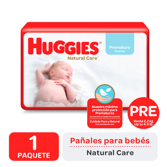 PAÑAL HUGGIES NATURAL CARE Prematuro x30