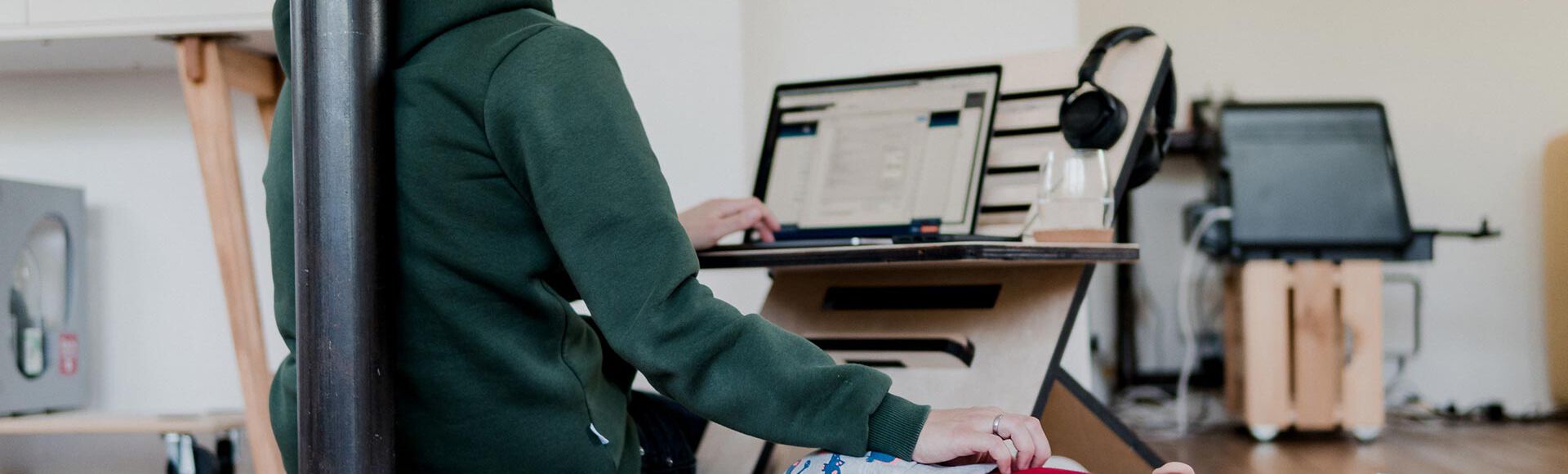 Home office con un bebé
