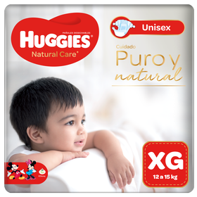 Pañal Huggies Natural Care, Talla XG