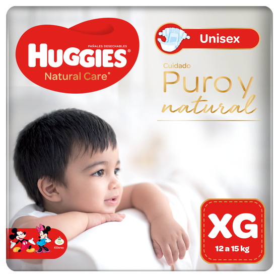 Pañal Huggies Natural Care, Talla XG