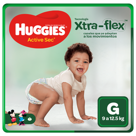 Pañal Huggies Active Sec Xtraflex Talla G