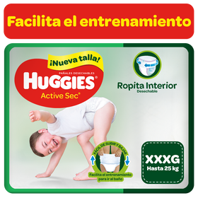 Pañal Huggies Active Sec, Tipo Calzoncito Talla XXXG