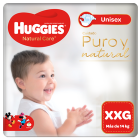 Pañal Huggies Natural Care, Talla XXG