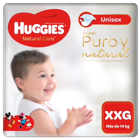 Pañal Huggies Natural Care, Talla XXG
