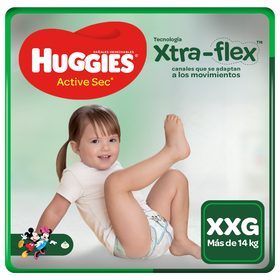 Pañal Huggies Active Sec Xtraflex Talla XXG