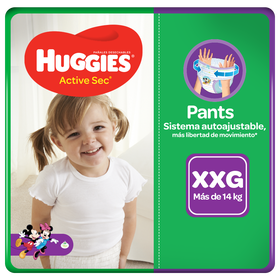 Pañal Huggies Active Sec, Tipo Calzoncito Talla XXG/XXXG