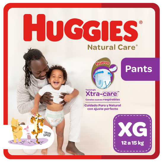 Pañal Huggies Natural Care, Tipo Calzoncito Talla XG